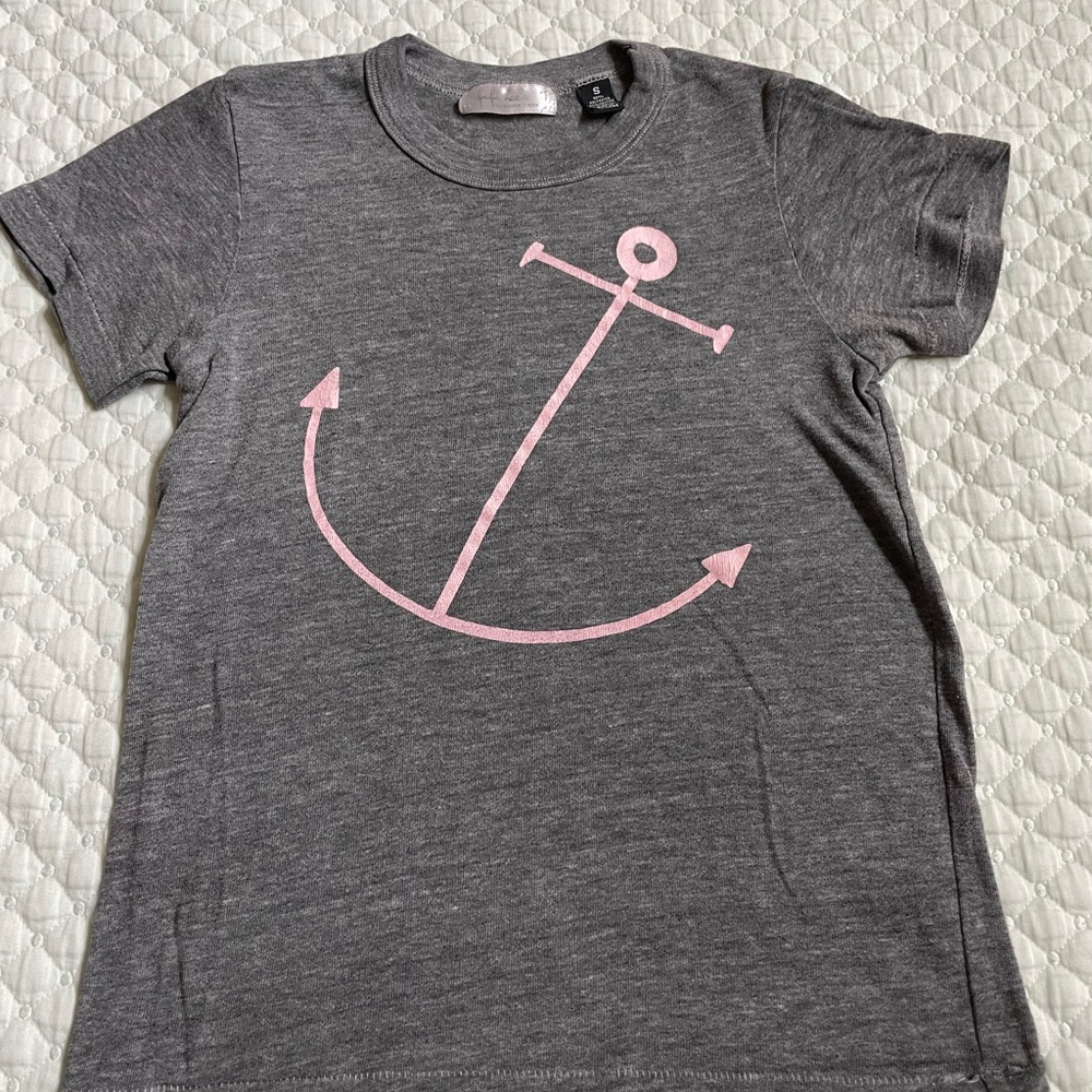 Gray Anchor Graphic Kids T-Shirt